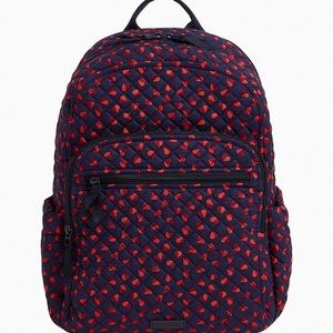 Vera Bradley Campus Backpack sweet hearts navy and red